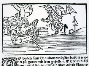 Ilustração de &39;The Voyage of St. Brendan&39; de German School